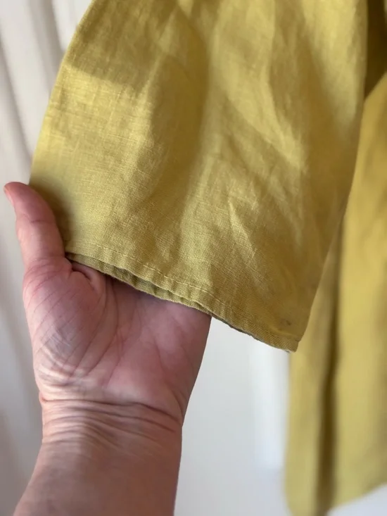 Women’s Click Colour Me Cotton 100% Linen Cowl Neck 3/4 sleeve Tunic Blouse - Picture 3 of 11